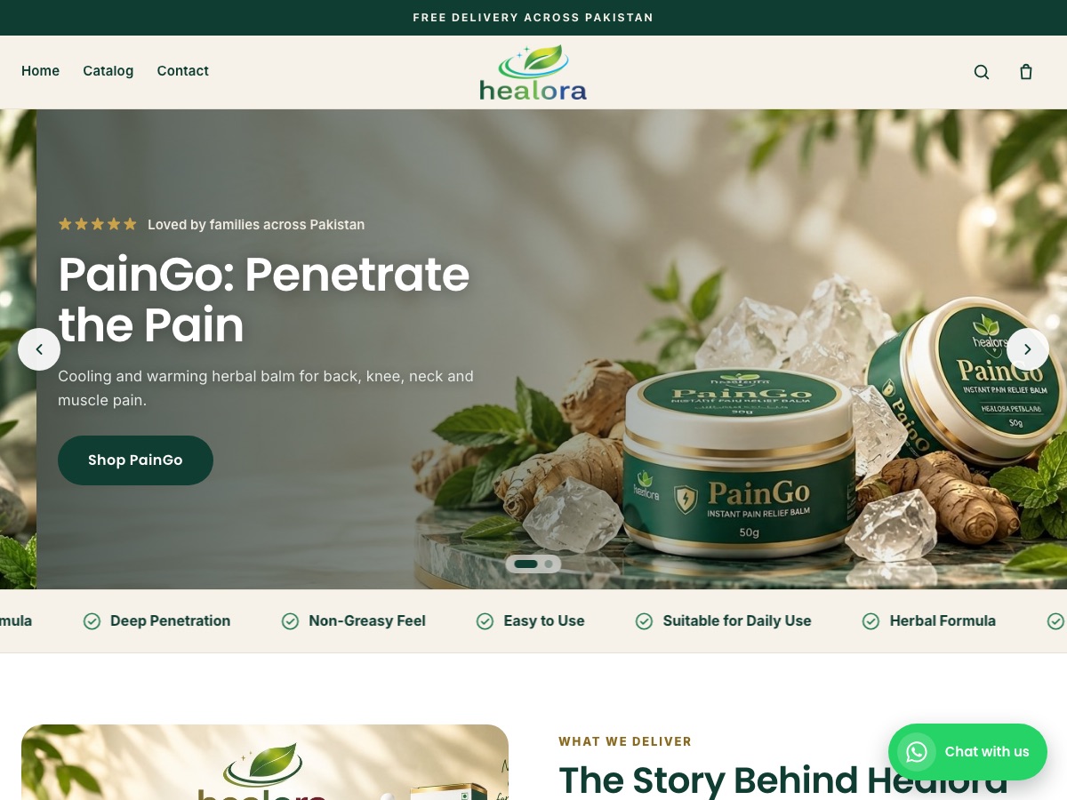 Healora health and wellness store on its own domain, built on Eekaam in Pakistan